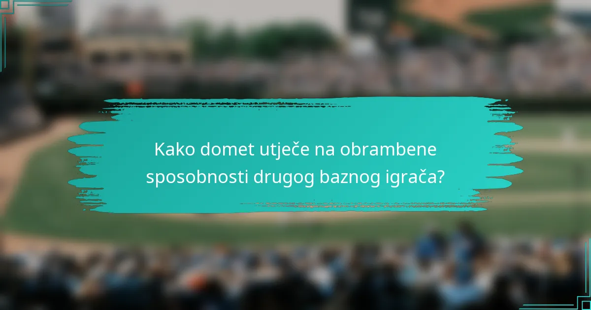 Kako domet utječe na obrambene sposobnosti drugog baznog igrača?