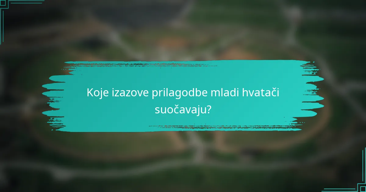 Koje izazove prilagodbe mladi hvatači suočavaju?