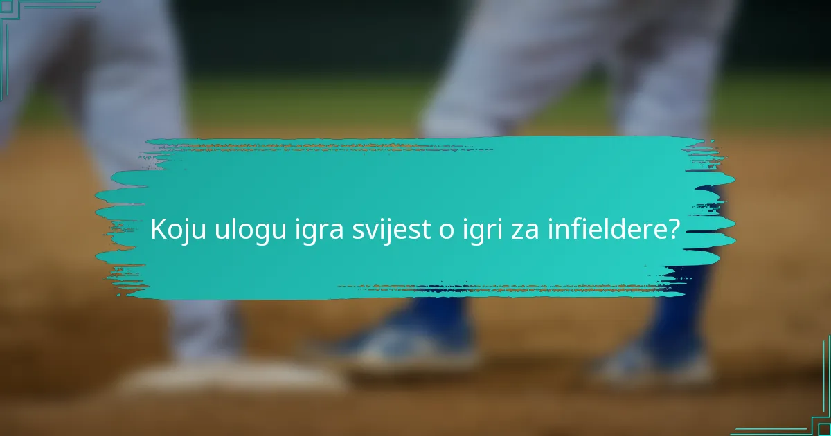Koju ulogu igra svijest o igri za infieldere?