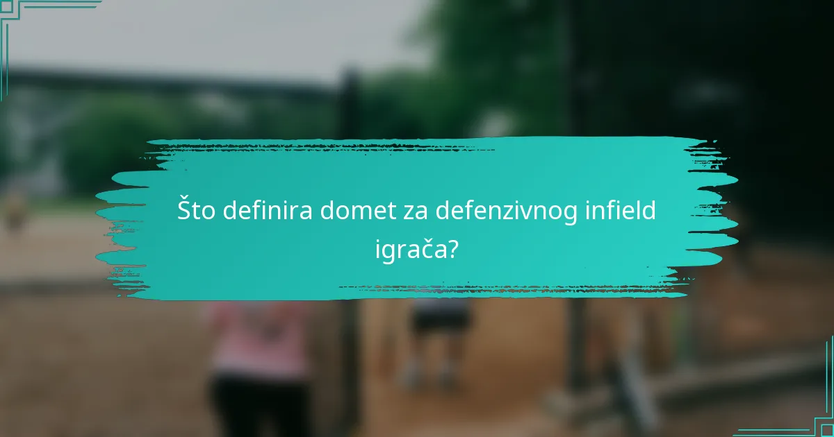 Što definira domet za defenzivnog infield igrača?